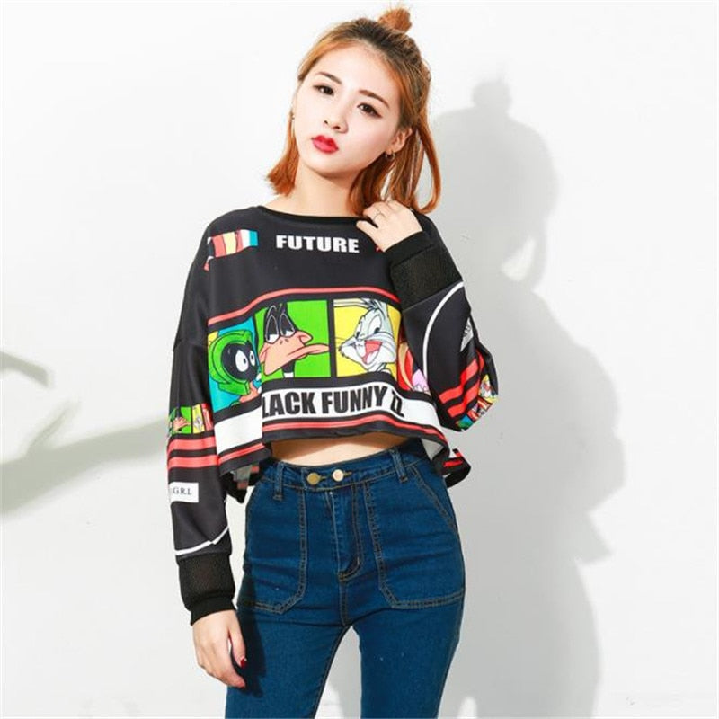Women Femme Cartoon Print Harajuku Sweatshirts-4