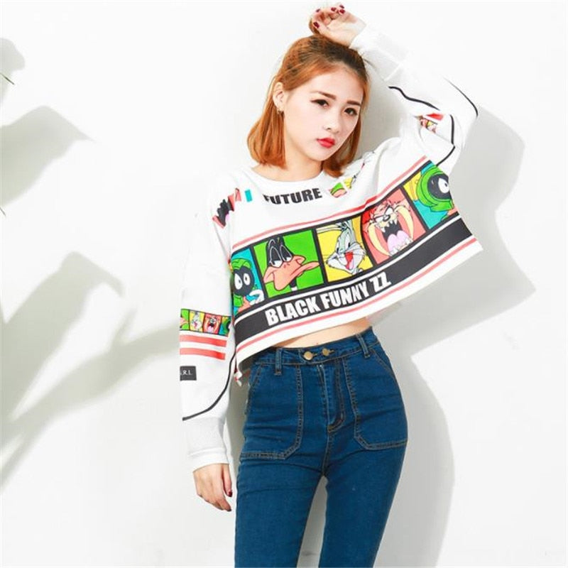 Women Femme Cartoon Print Harajuku Sweatshirts-3