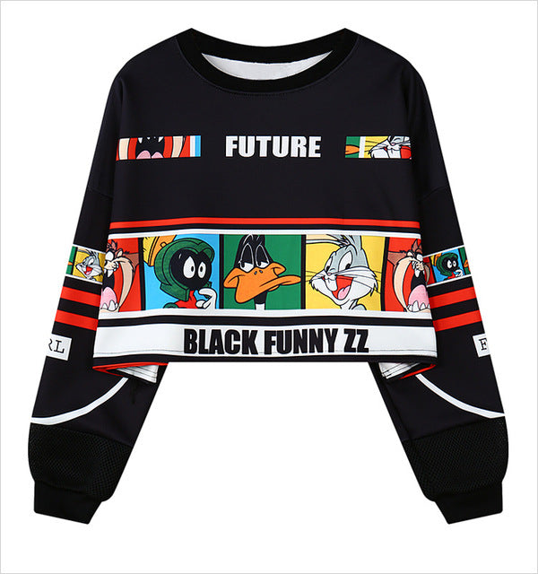 Women Femme Cartoon Print Harajuku Sweatshirts-1