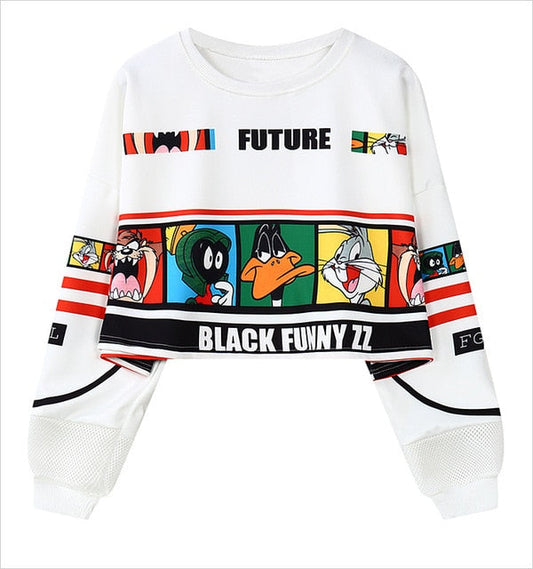 Women Femme Cartoon Print Harajuku Sweatshirts-0